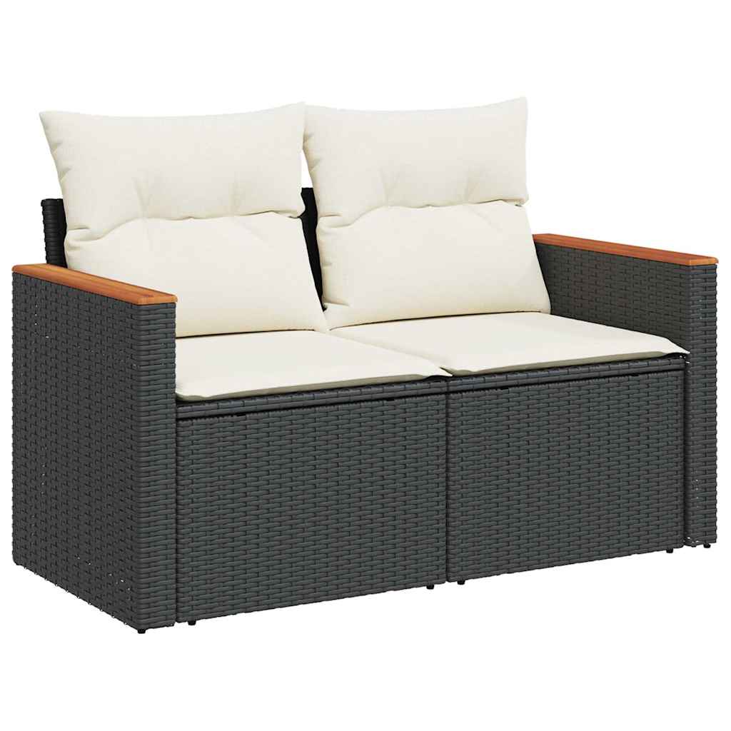 6-dijelni set vrtnih sofa s jastucima crni od poliratana bagrem
