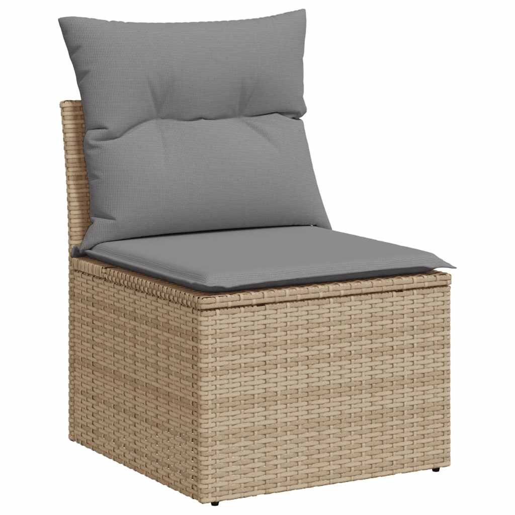 7-dijelni set vrtnih sofa s jastucima bež od poliratana bagrem