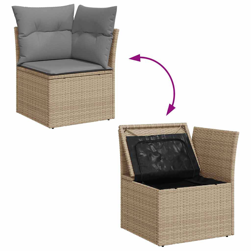 7-dijelni set vrtnih sofa s jastucima bež od poliratana bagrem