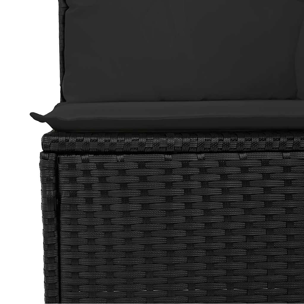 7-dijelni set vrtnih sofa od poliratana s jastucima crni bagrem