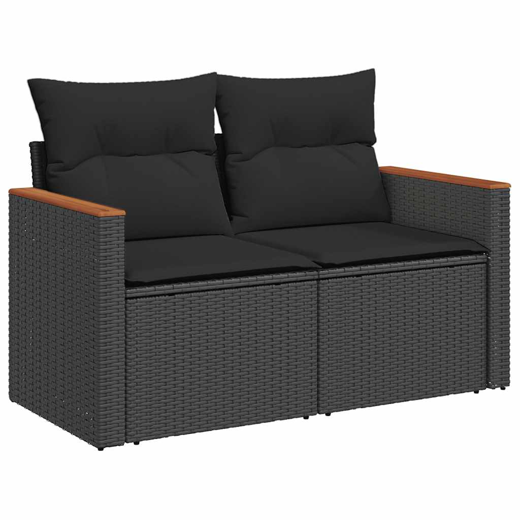 7-dijelni set vrtnih sofa od poliratana s jastucima crni bagrem