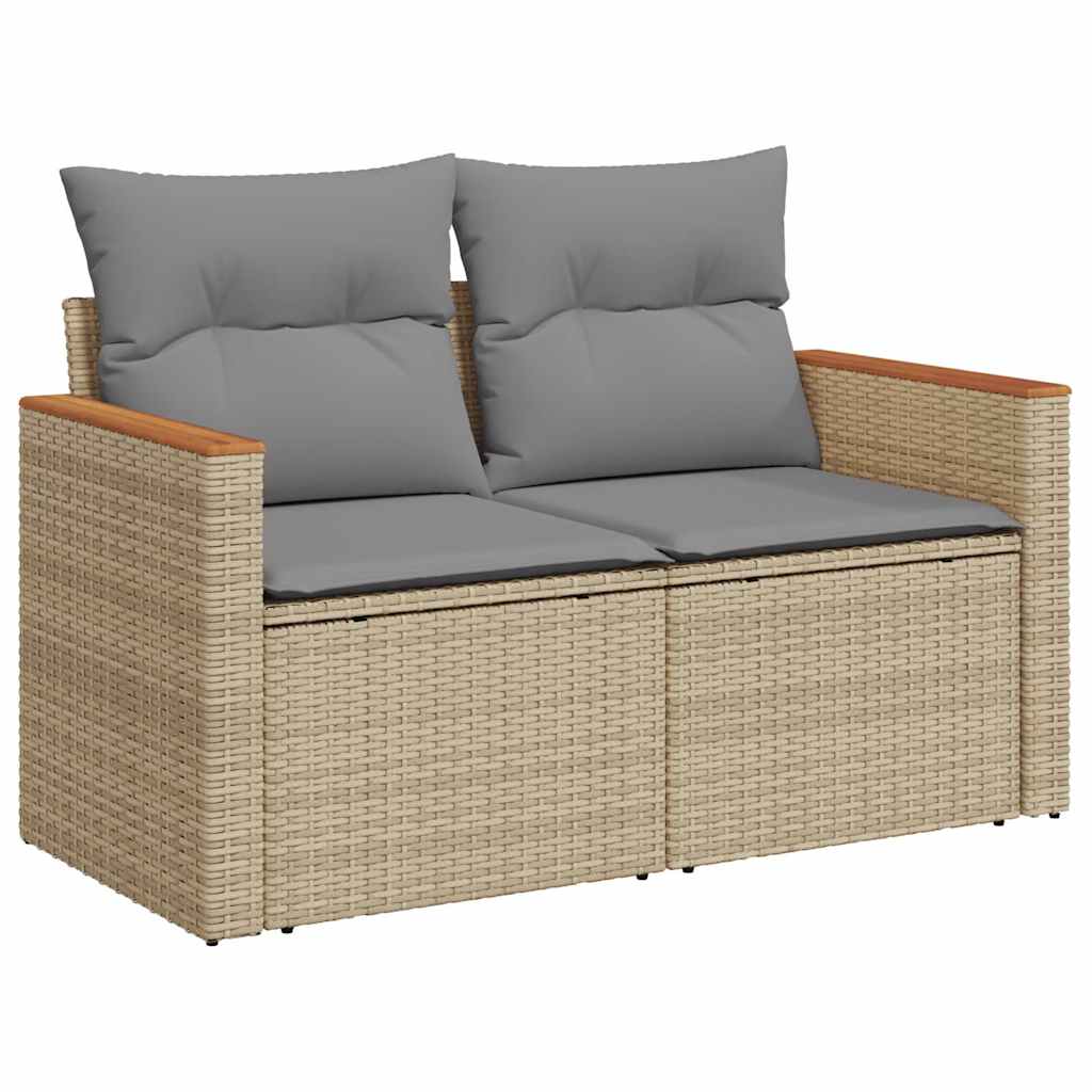8-dijelni set vrtnih sofa od poliratana s jastucima bež bagrem
