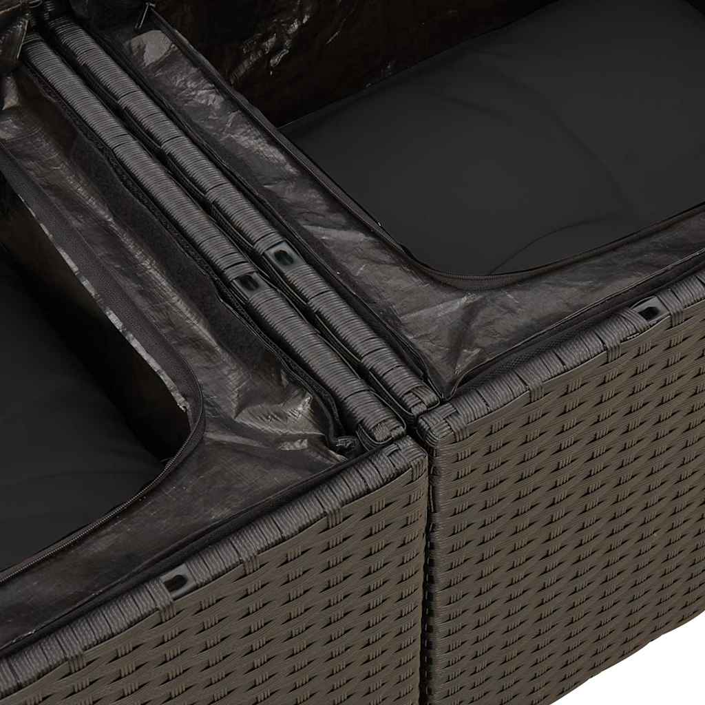 10-dijelni set vrtnih sofa s jastucima crni poliratana bagrem