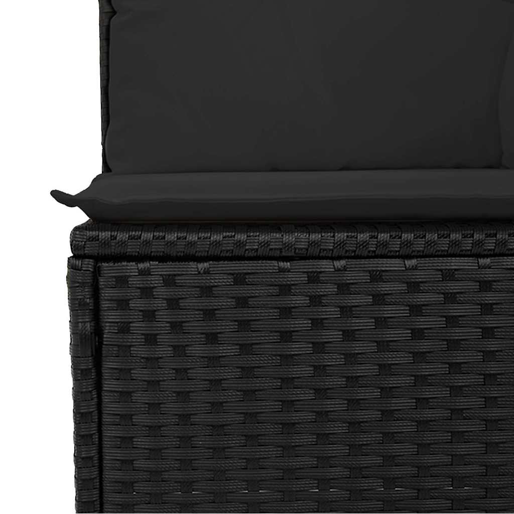 10-dijelni set vrtnih sofa s jastucima crni poliratana bagrem