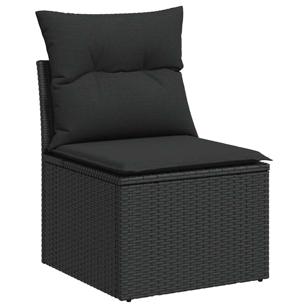 10-dijelni set vrtnih sofa s jastucima crni poliratana bagrem