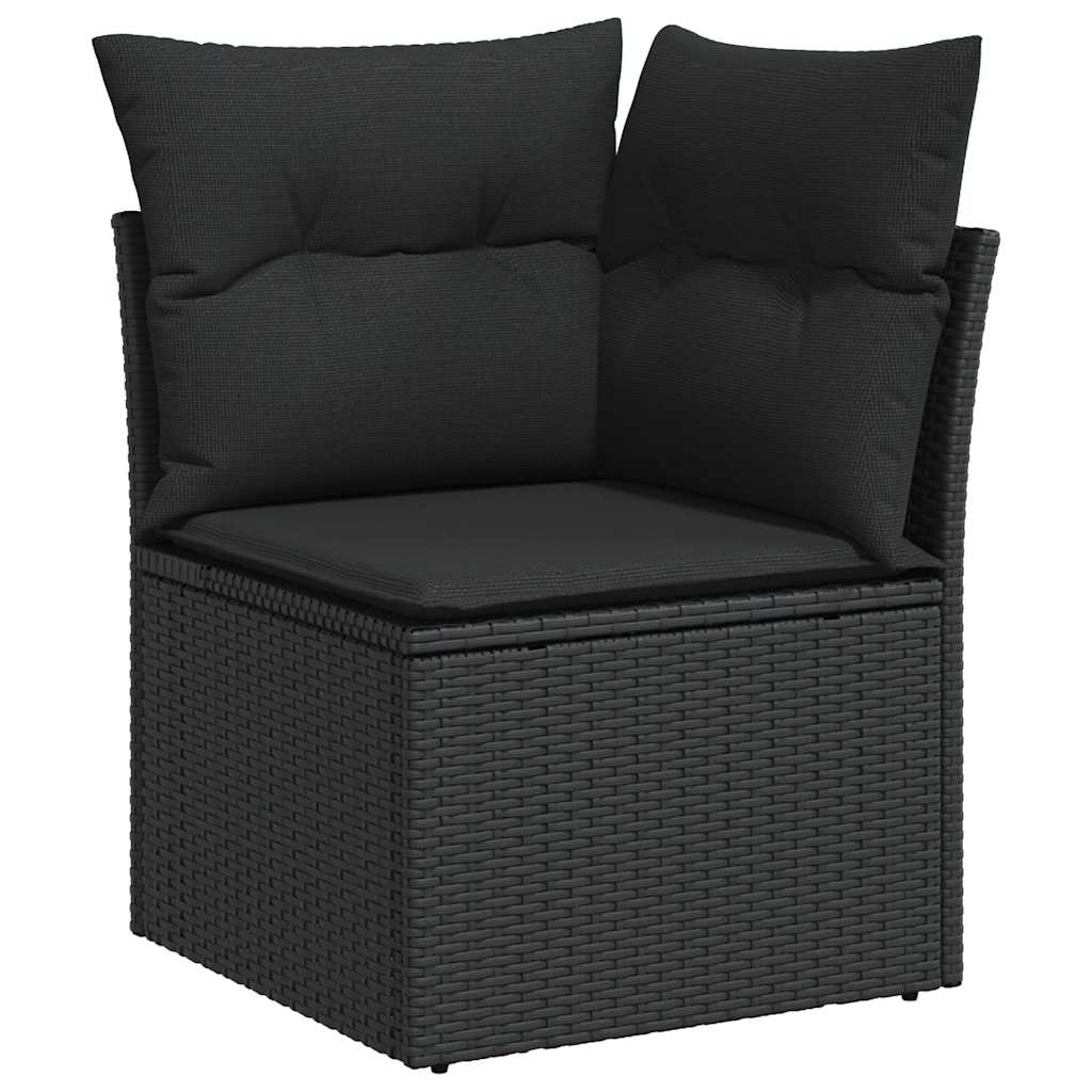 10-dijelni set vrtnih sofa s jastucima crni poliratana bagrem