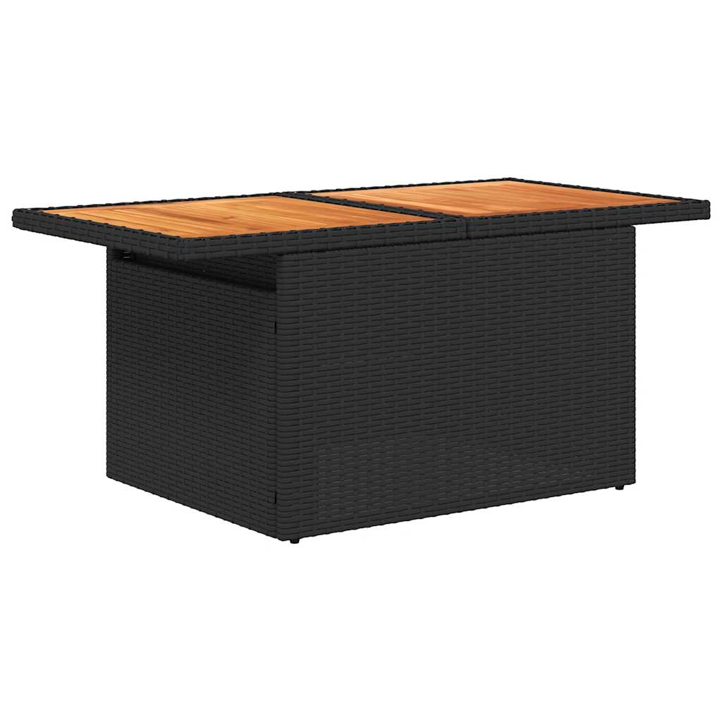 10-dijelni set vrtnih sofa s jastucima crni poliratana bagrem