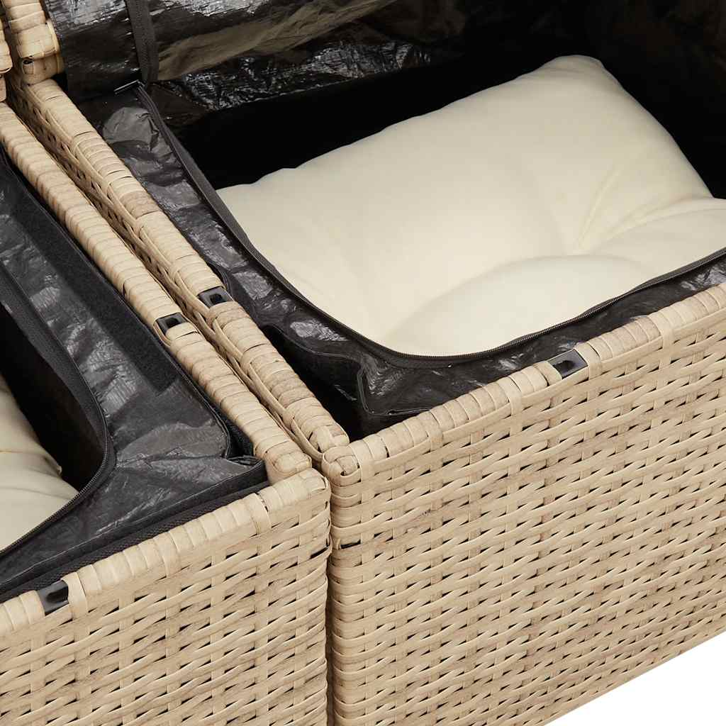 7-dijelni set vrtnih sofa s jastucima bež od poliratana bagrem