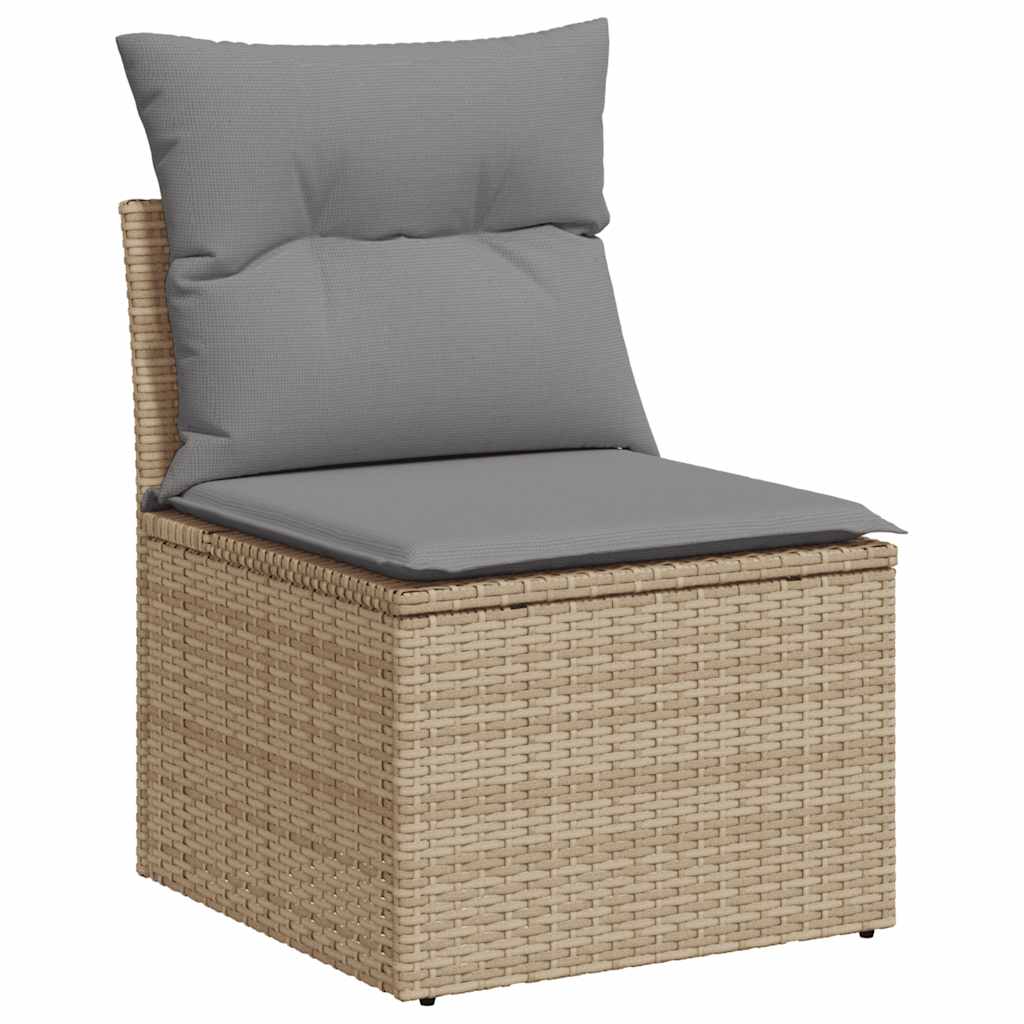 9-dijelni set vrtnih sofa s jastucima bež od poliratana bagrem