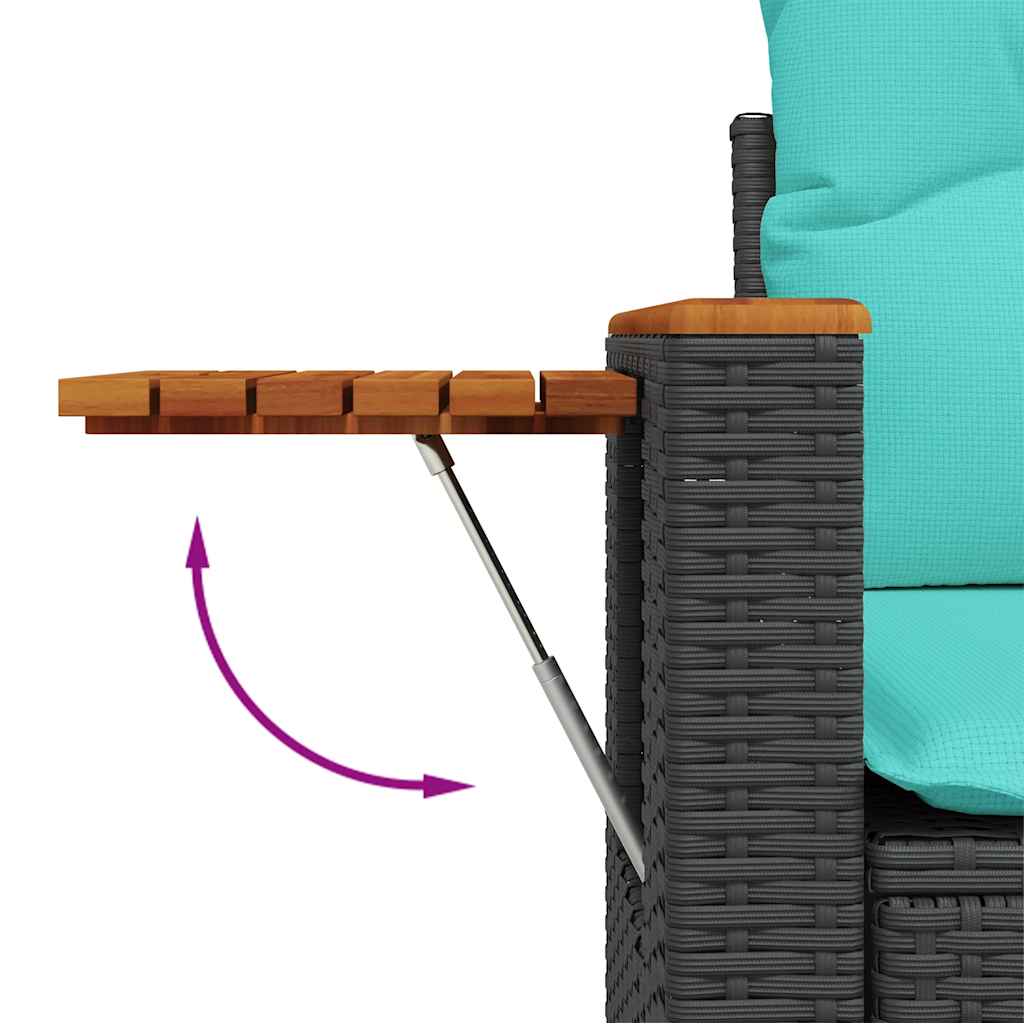6-dijelni set vrtnih sofa s jastucima crni od poliratana bagrem