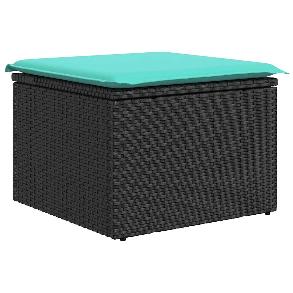 6-dijelni set vrtnih sofa s jastucima crni od poliratana bagrem