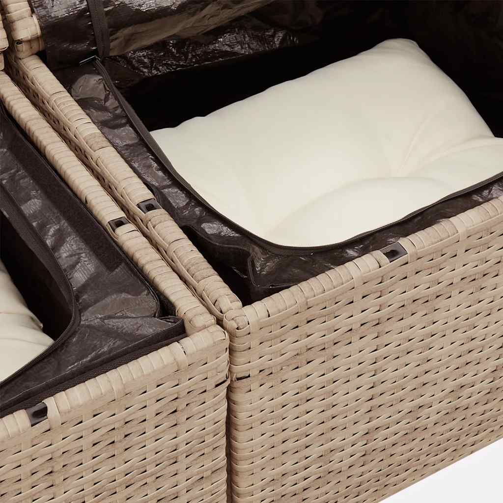 8-dijelni set vrtnih sofa od poliratana s jastucima bež bagrem