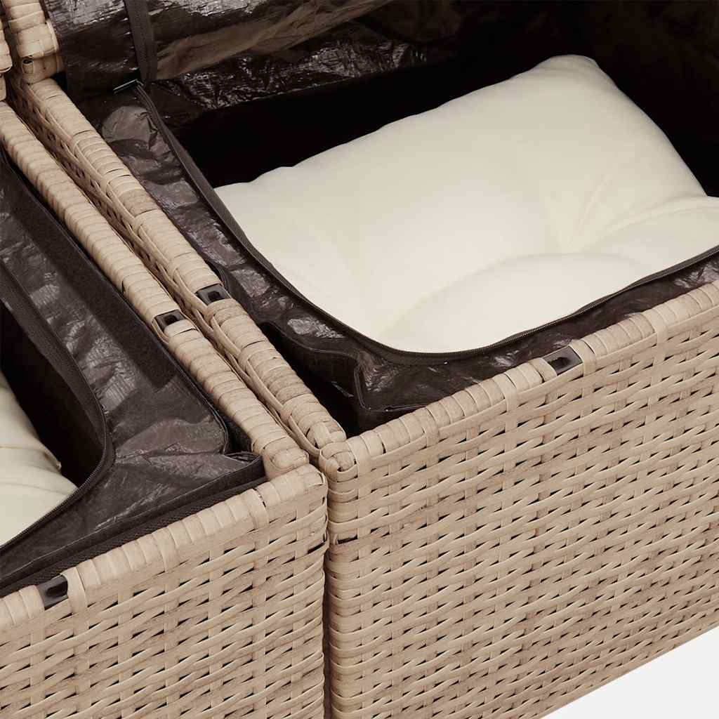 9-dijelni set vrtnih sofa s jastucima bež od poliratana bagrem