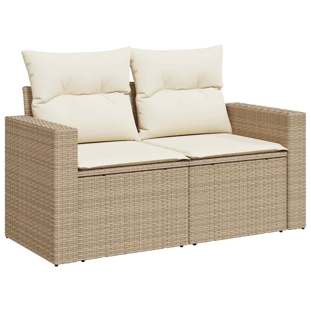 6-dijelni set vrtnih sofa s jastucima bež od poliratana