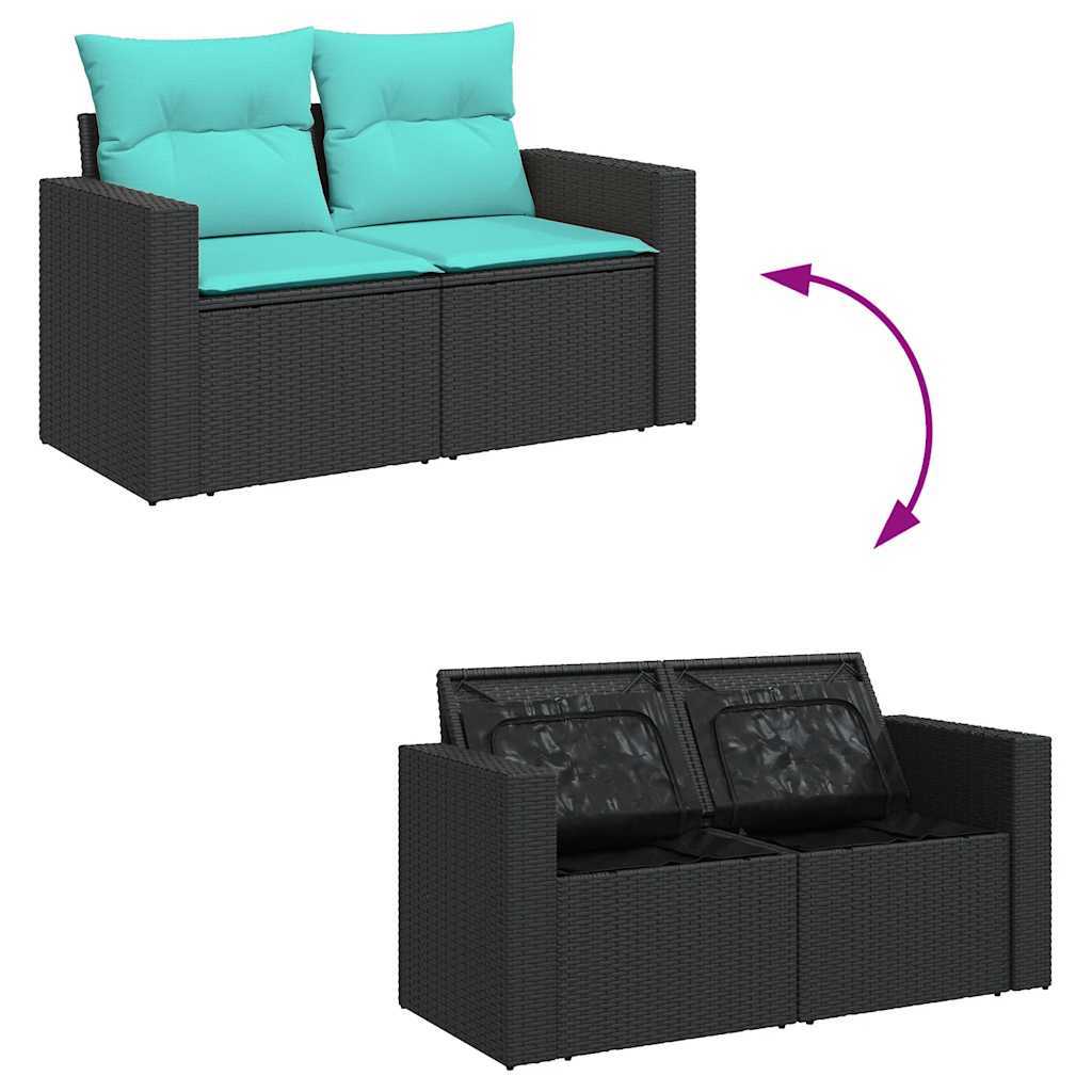 8-dijelni set vrtnih sofa od poliratana s jastucima sivi bagrem