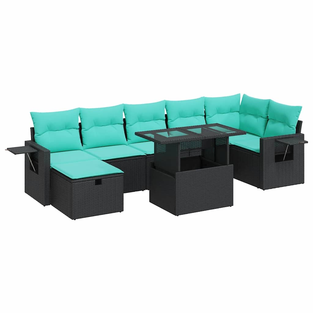 8-dijelni set vrtnih sofa od poliratana s jastucima sivi bagrem
