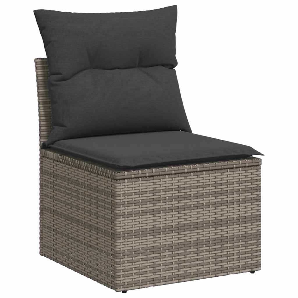 8-dijelni set vrtnih sofa od poliratana s jastucima sivi bagrem