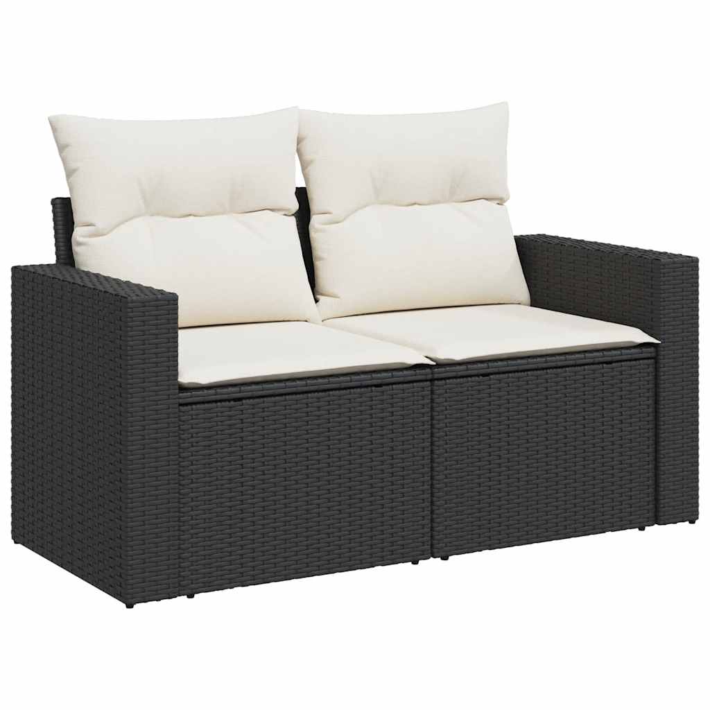 6-dijelni set vrtnih sofa s jastucima crni od poliratana bagrem