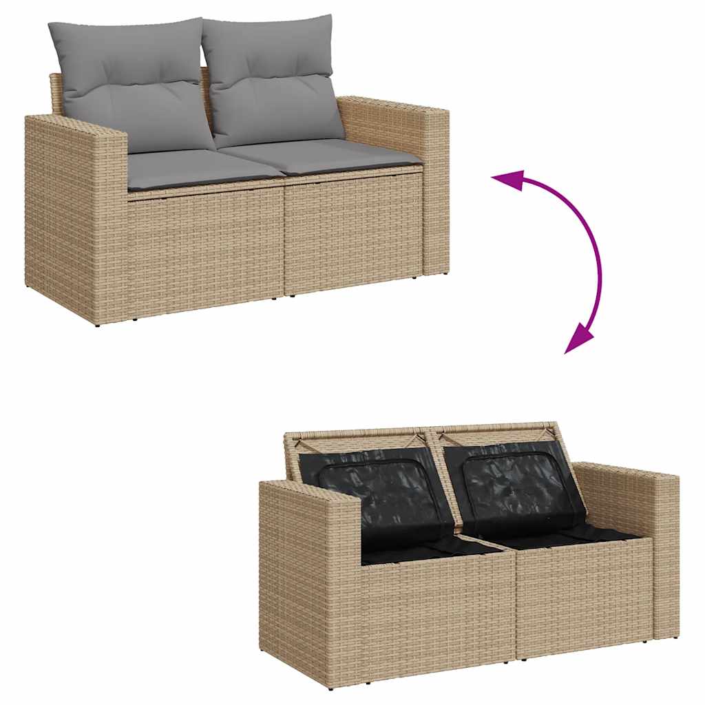 8-dijelni set vrtnih sofa od poliratana s jastucima bež bagrem