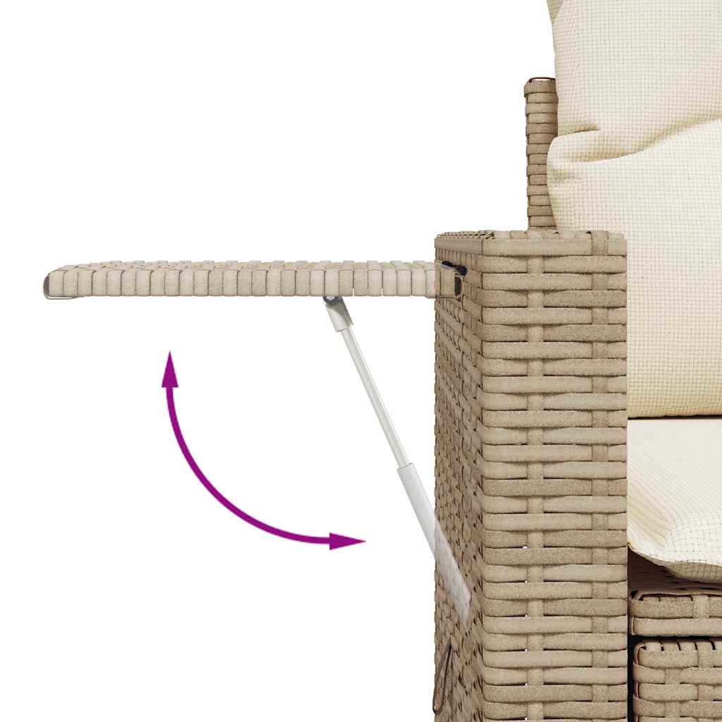 6-dijelni set vrtnih sofa s jastucima bež od poliratana bagrem