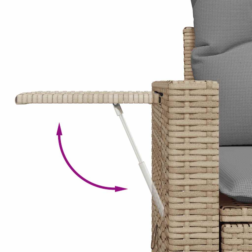 8-dijelni set vrtnih sofa od poliratana s jastucima bež bagrem