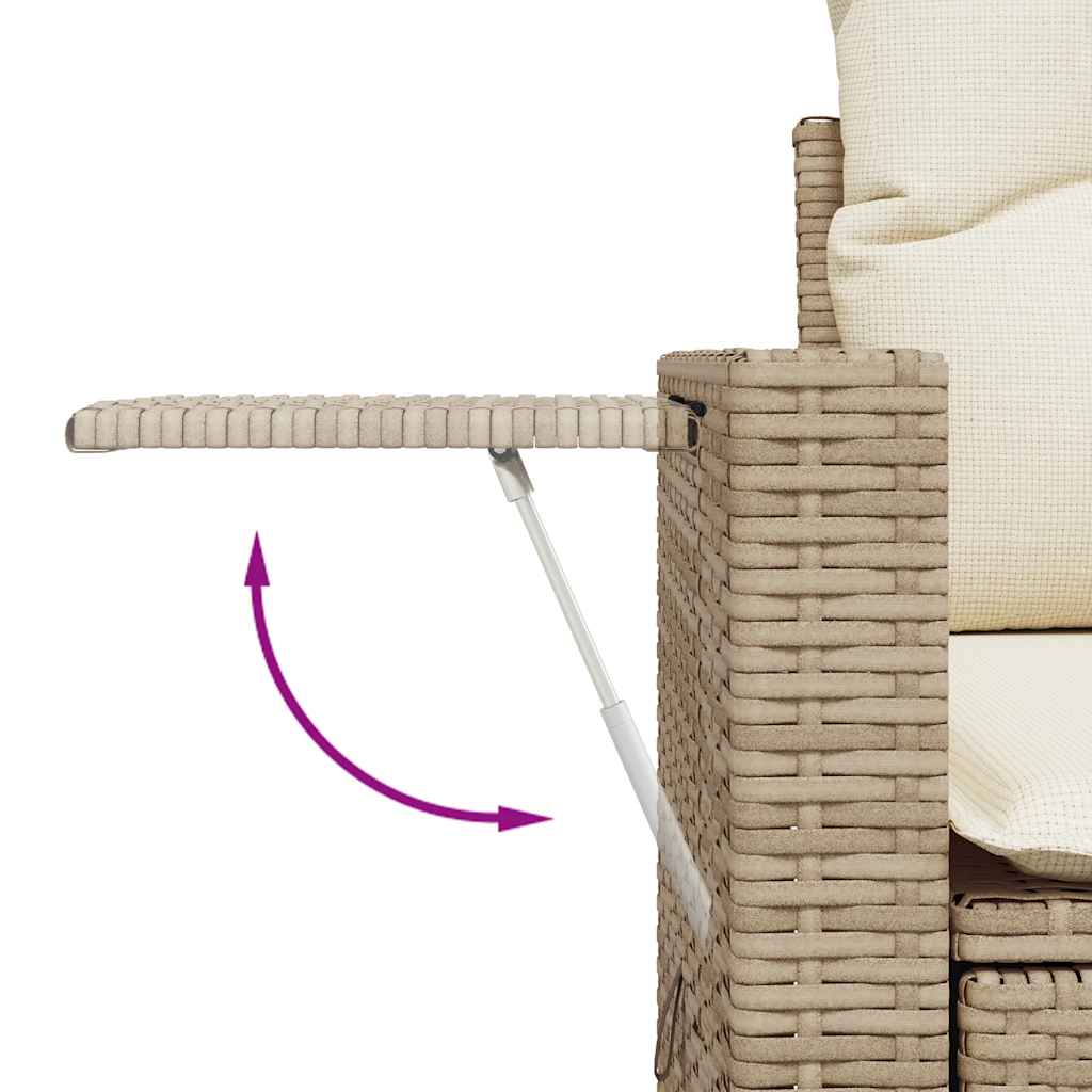 9-dijelni set vrtnih sofa s jastucima bež od poliratana bagrem