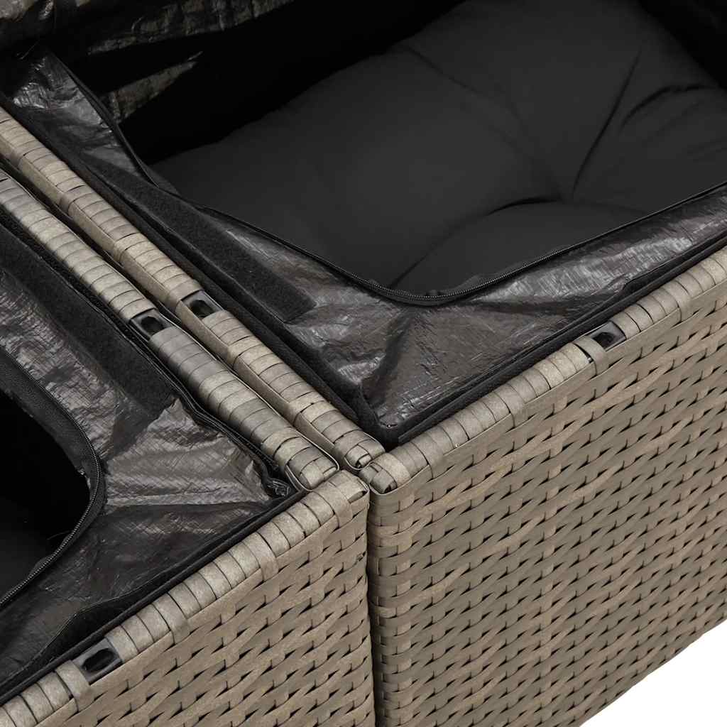 8-dijelni set vrtnih sofa od poliratana s jastucima sivi bagrem