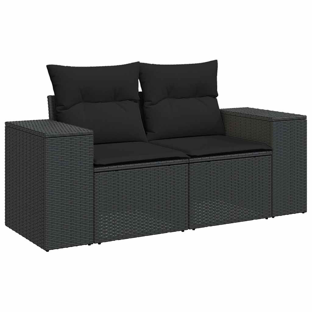 6-dijelni set vrtnih sofa s jastucima crni od poliratana bagrem