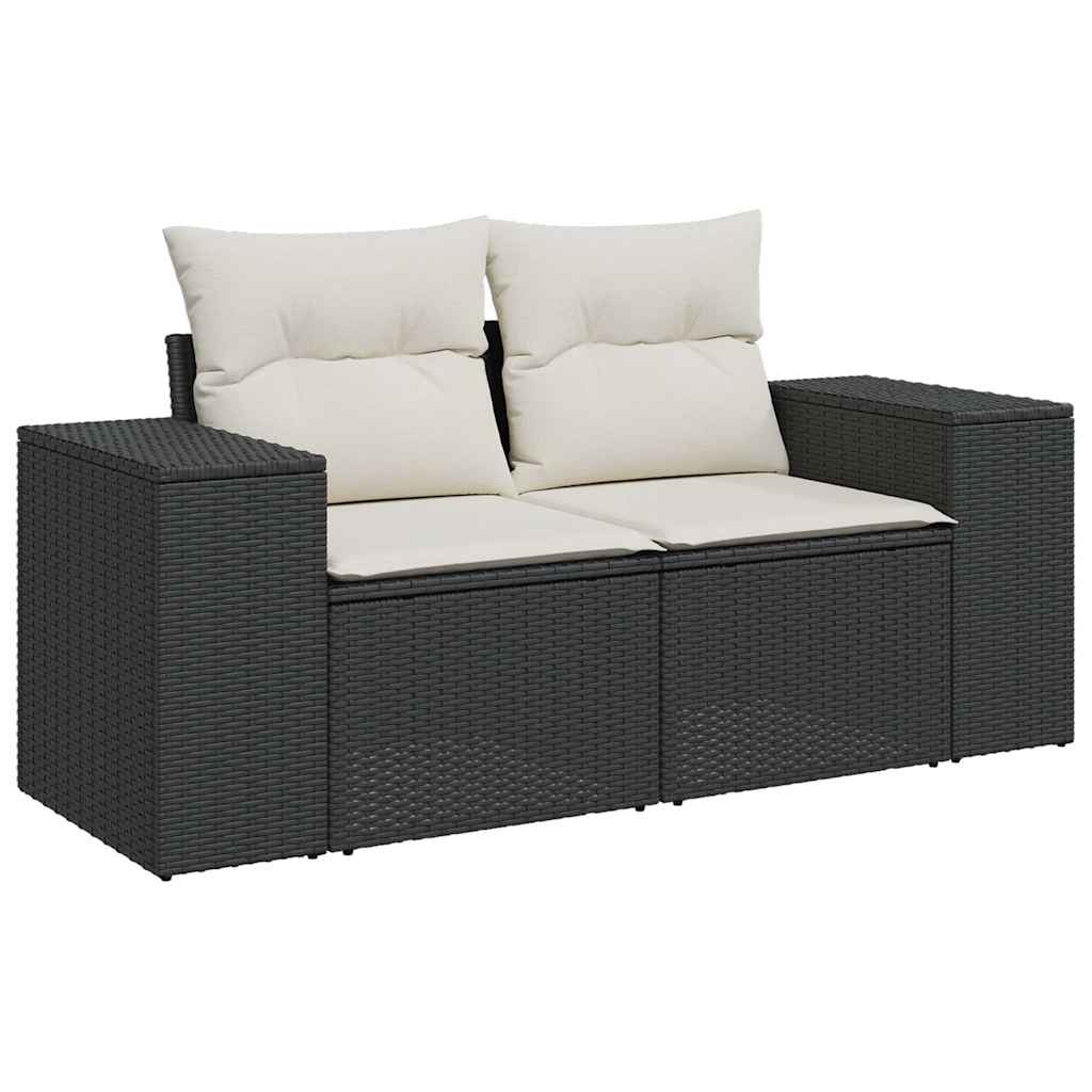 8-dijelni set vrtnih sofa od poliratana s jastucima crni bagrem