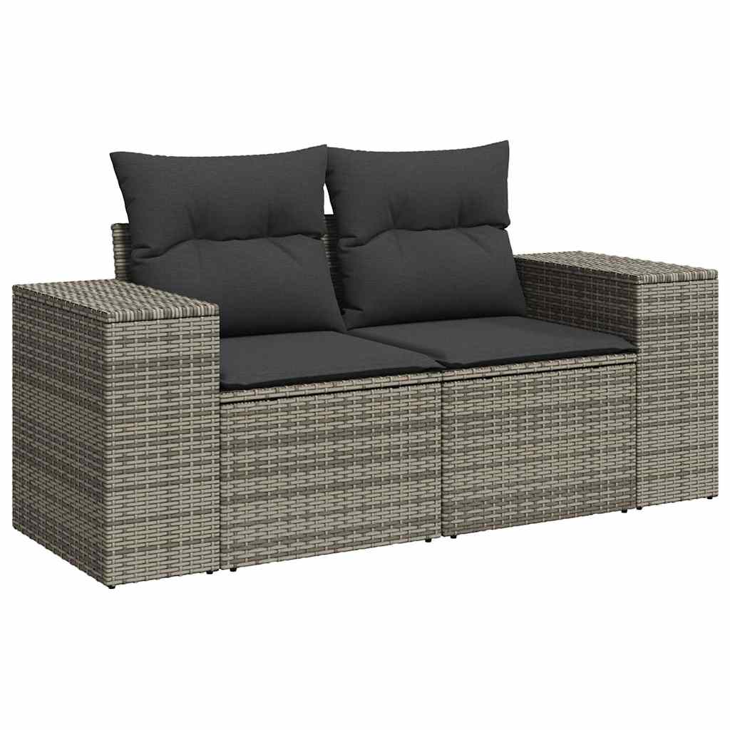 8-dijelni set vrtnih sofa od poliratana s jastucima sivi bagrem