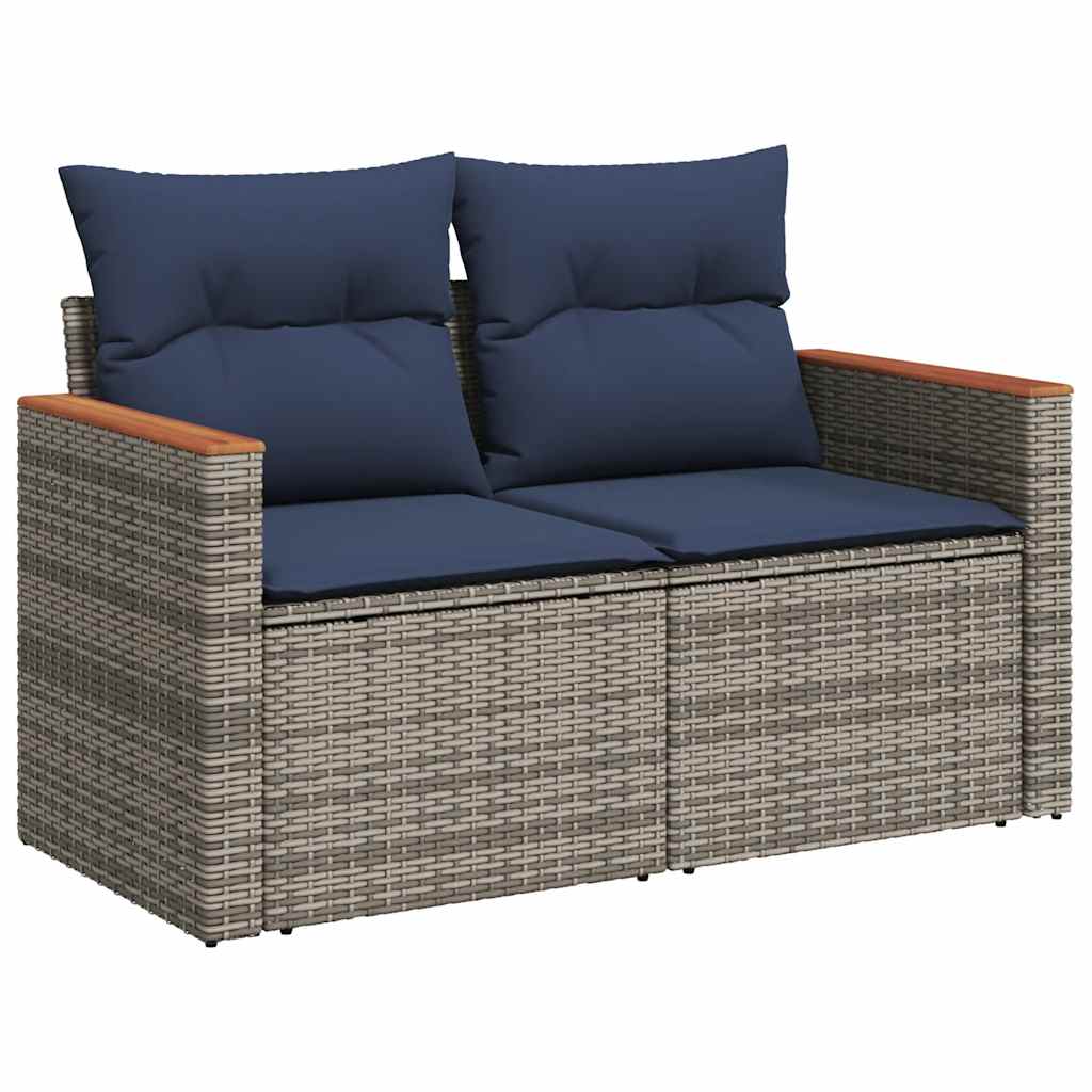 7-dijelni set vrtnih sofa od poliratana s jastucima sivi bagrem