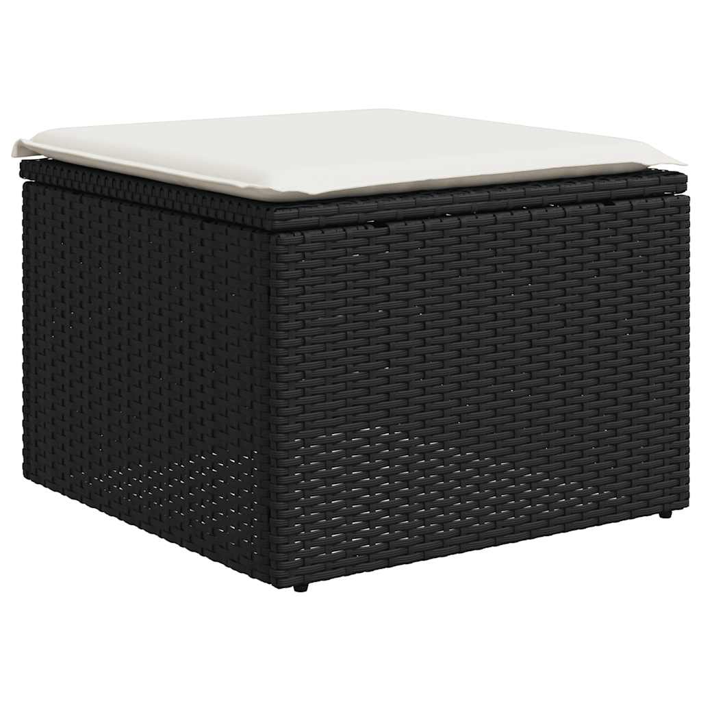 2-dijelni set vrtnih sofa s jastucima crni od poliratana bagrem