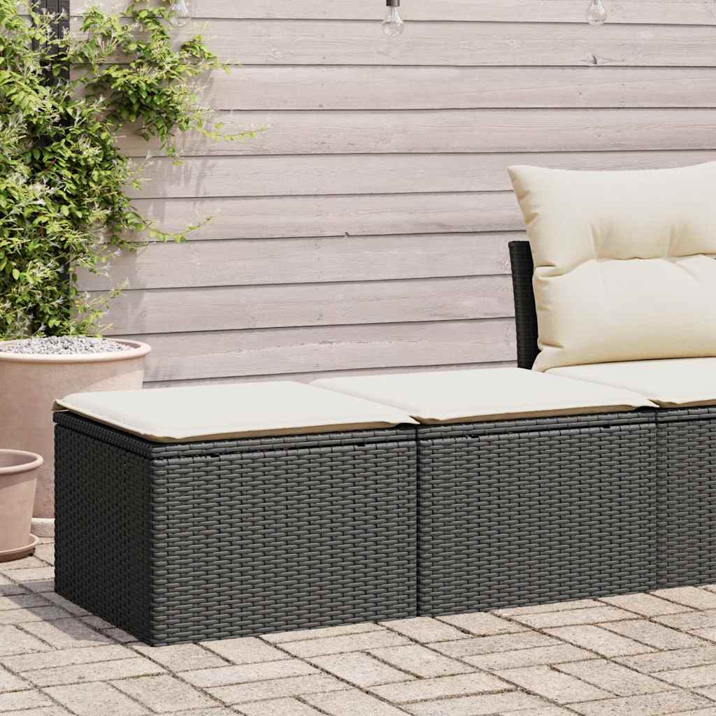 2-dijelni set vrtnih sofa s jastucima crni od poliratana bagrem