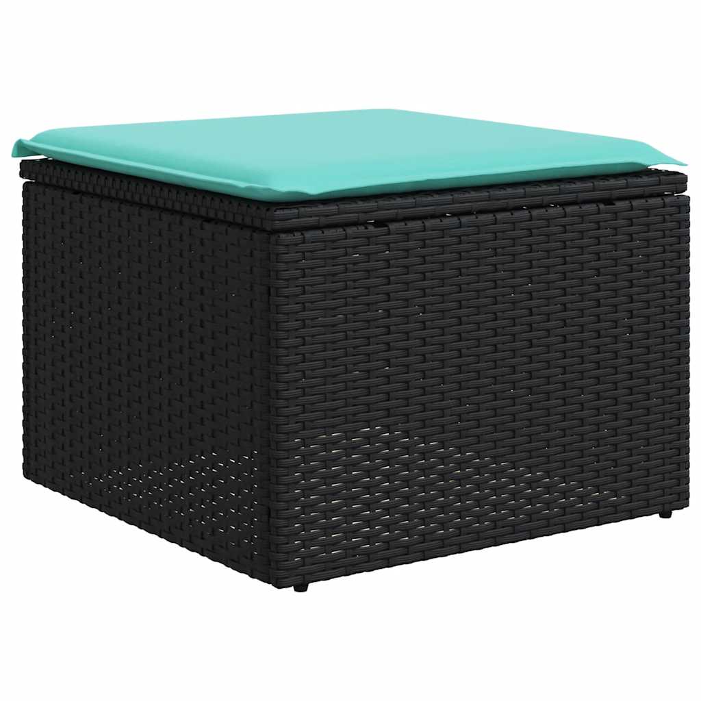 2-dijelni set vrtnih sofa s jastucima crni od poliratana bagrem