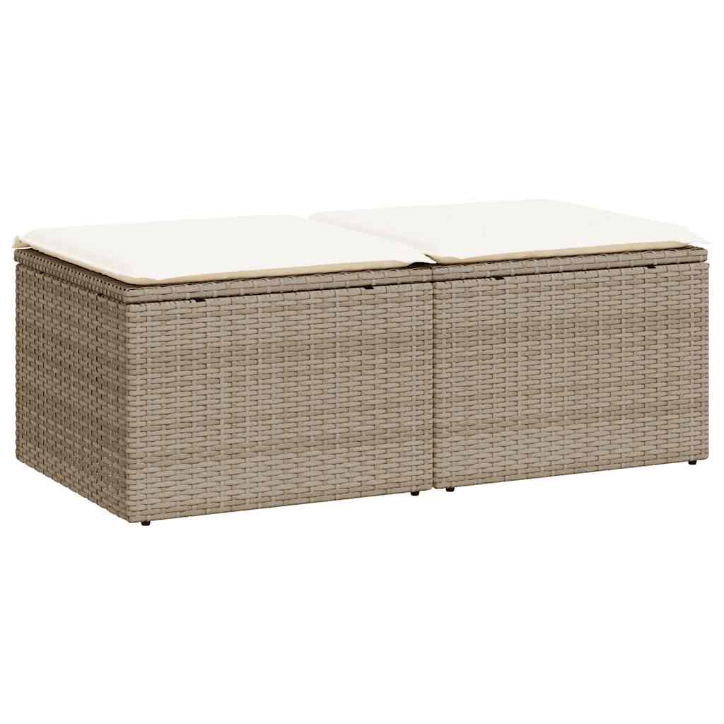 2-dijelni set vrtnih sofa s jastucima bež od poliratana bagrem