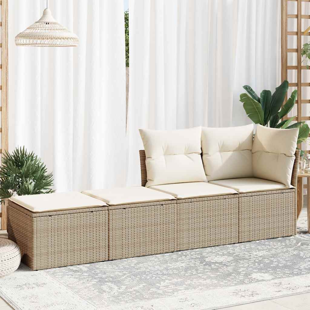 2-dijelni set vrtnih sofa s jastucima bež od poliratana bagrem