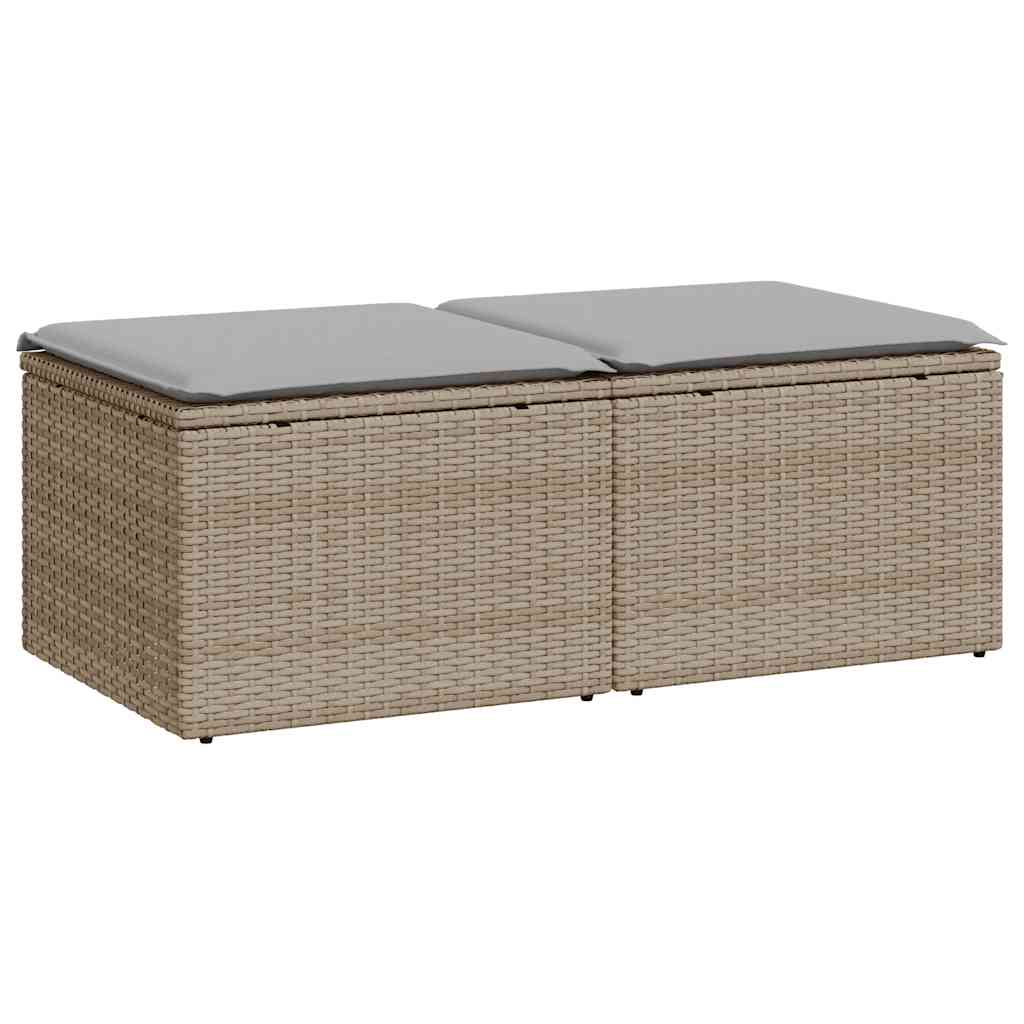 2-dijelni set vrtnih sofa s jastucima bež od poliratana bagrem