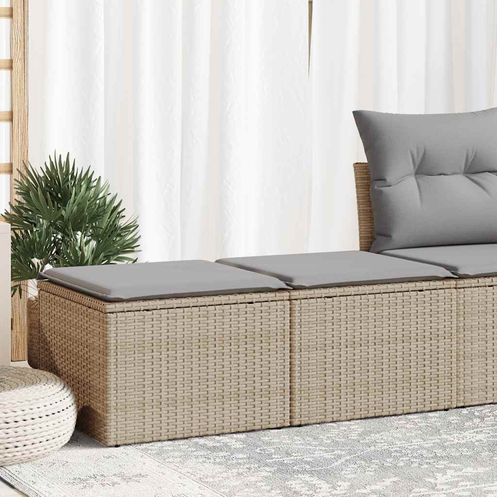2-dijelni set vrtnih sofa s jastucima bež od poliratana bagrem