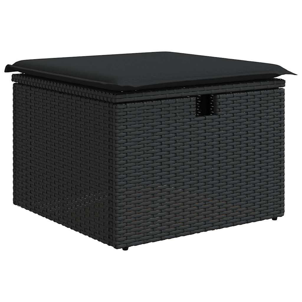 2-dijelni set vrtnih sofa s jastucima crni od poliratana bagrem