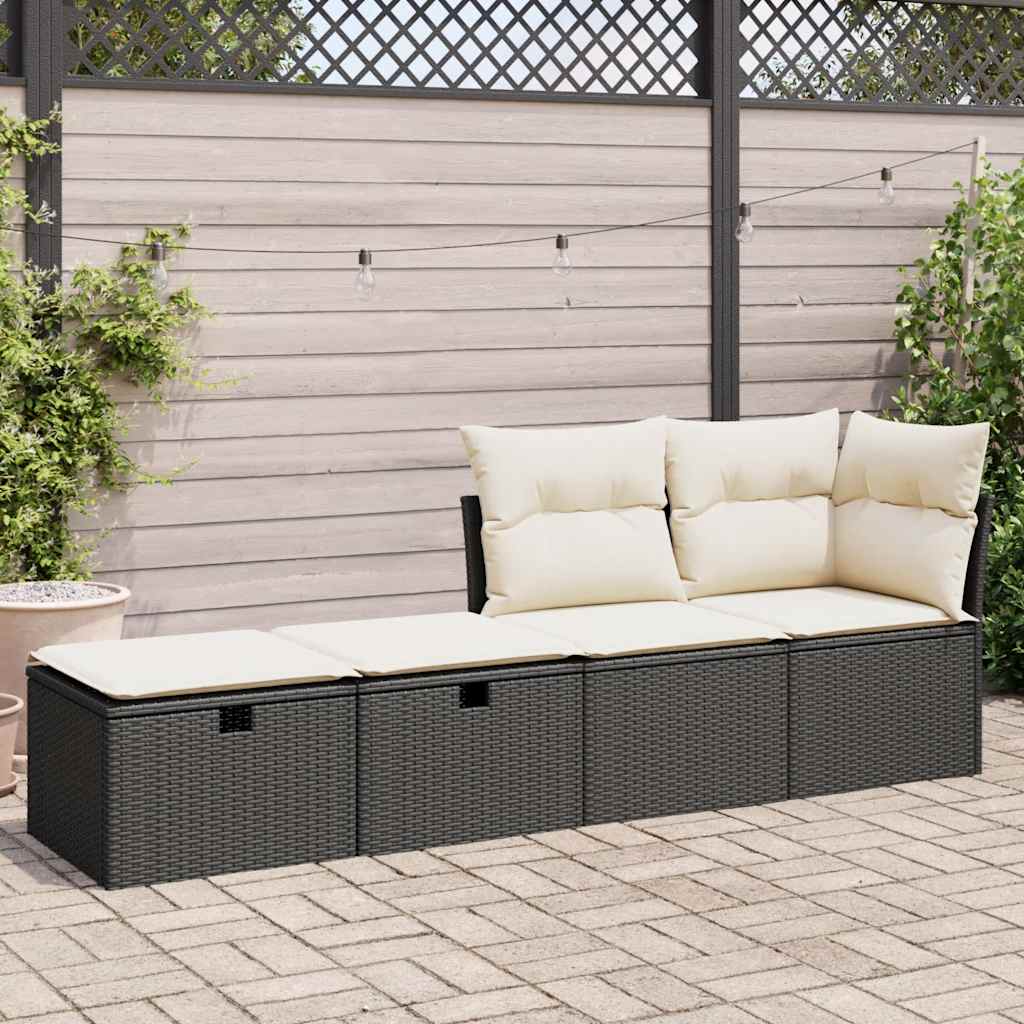 2-dijelni set vrtnih sofa s jastucima bež od poliratana bagrem