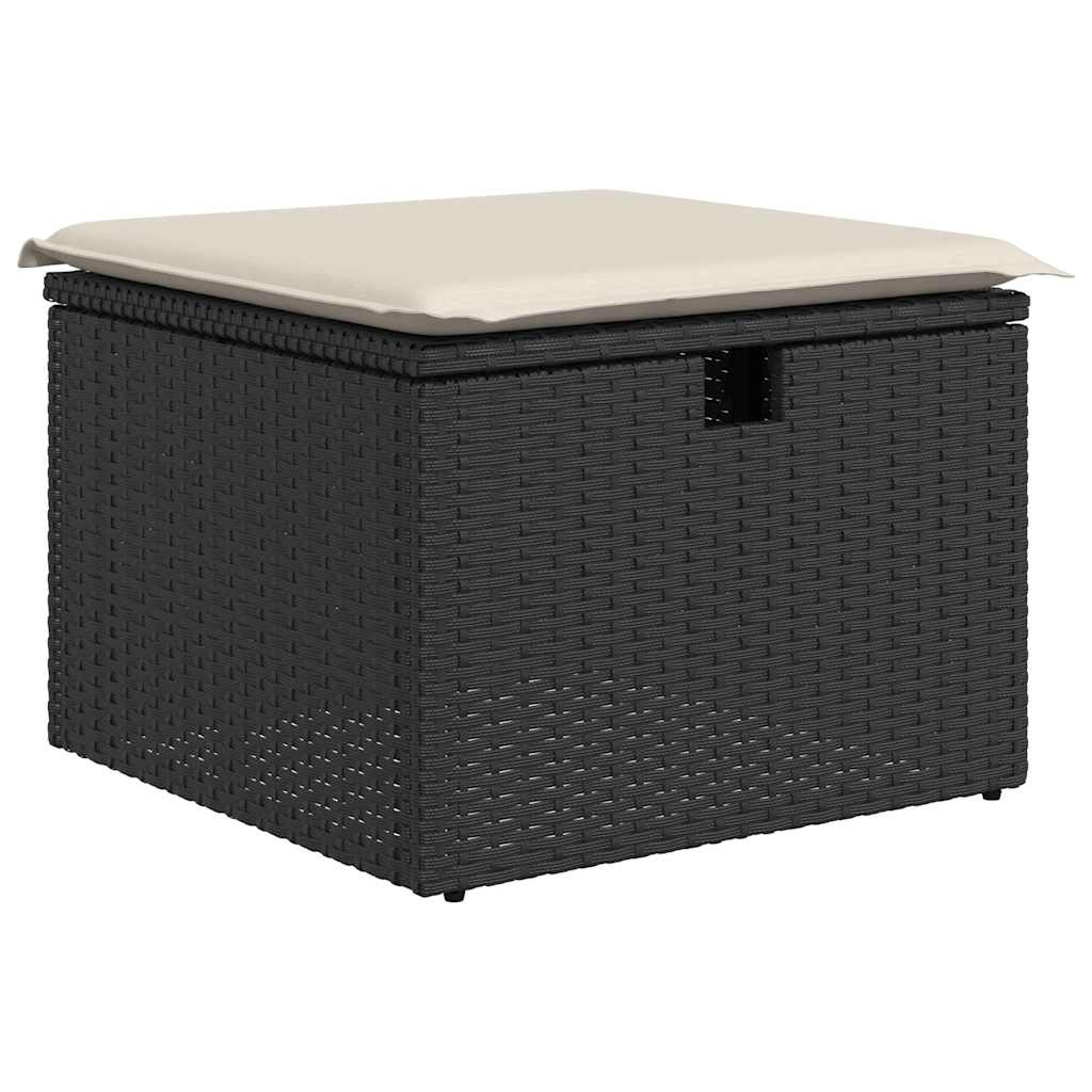 2-dijelni set vrtnih sofa s jastucima crni od poliratana bagrem