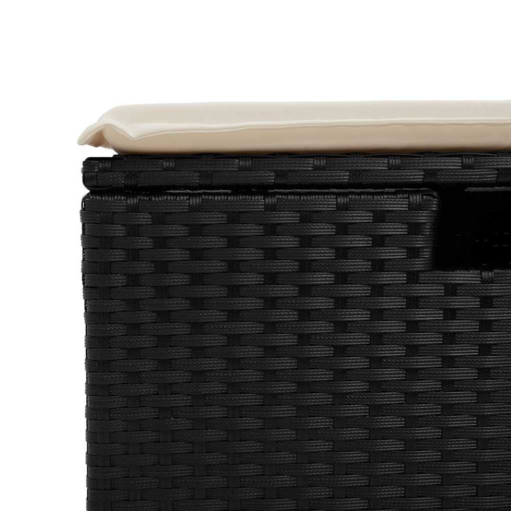 2-dijelni set vrtnih sofa s jastucima crni od poliratana bagrem