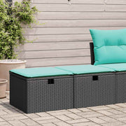 2-dijelni set vrtnih sofa s jastucima crni od poliratana bagrem