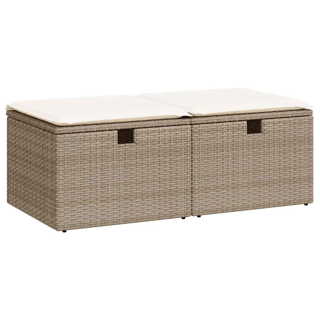 2-dijelni set vrtnih sofa s jastucima bež od poliratana bagrem