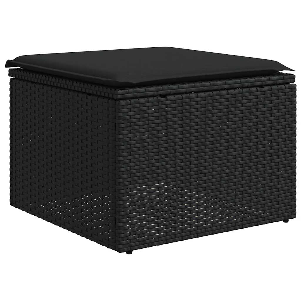 2-dijelni set vrtnih sofa s jastucima crni od poliratana bagrem