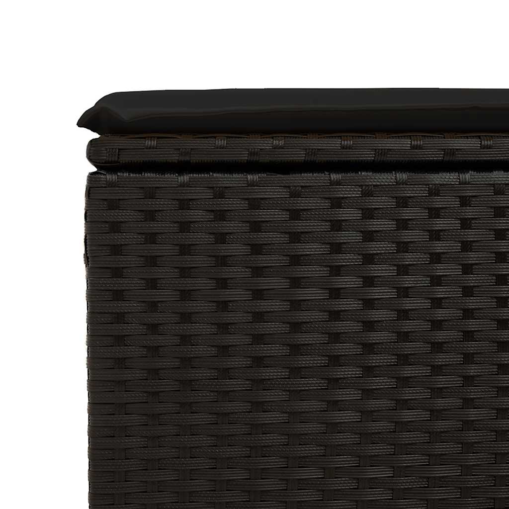 2-dijelni set vrtnih sofa s jastucima crni od poliratana bagrem