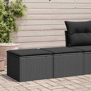 2-dijelni set vrtnih sofa s jastucima crni od poliratana bagrem