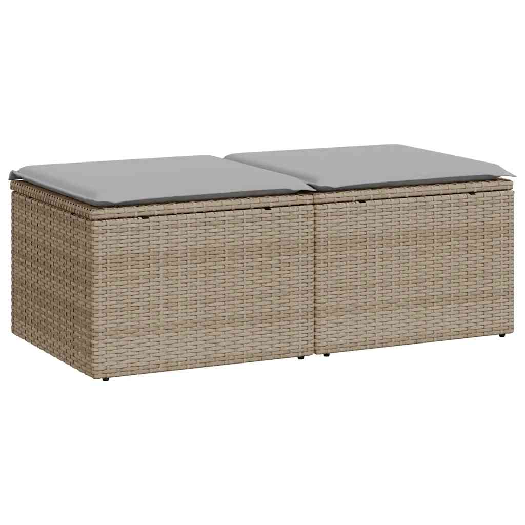2-dijelni set vrtnih sofa s jastucima bež od poliratana bagrem