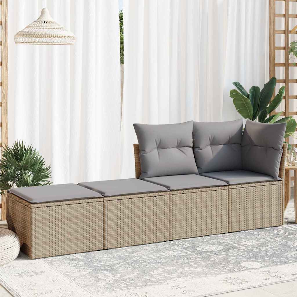 2-dijelni set vrtnih sofa s jastucima bež od poliratana bagrem