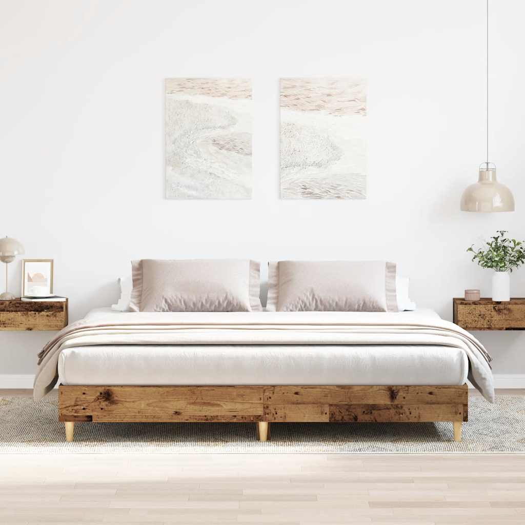 Okvir kreveta bez madraca staro drvo 200x200 cm